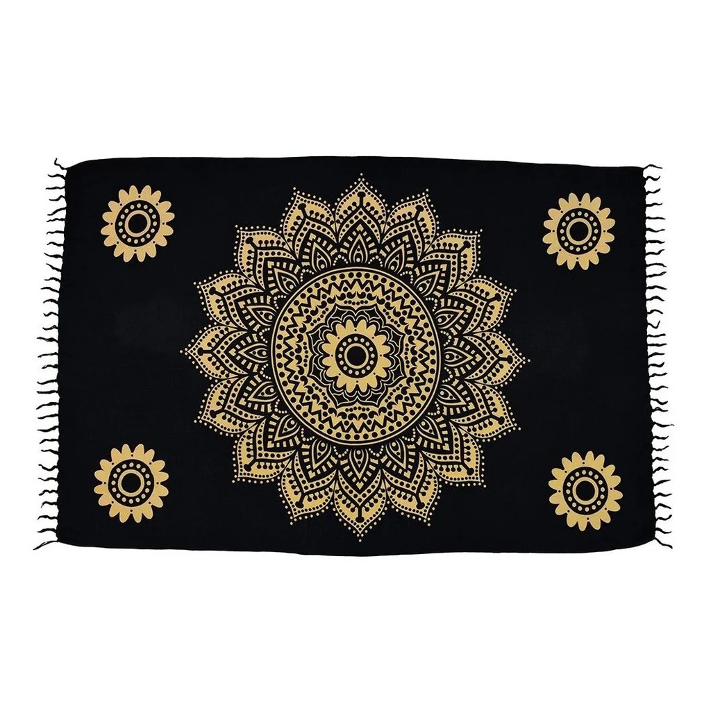 Canga Praia Mandala Floral Saida Moda Verão Beach Bali