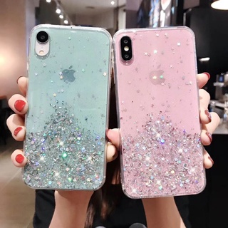 Capa Flexível TPU Anti-Impacto Com Glitter Para IPhone 11 Pro Xs Max 6 6s 7 8 Plus X XR SE 2020 6Plus 6sPlus 7Plus