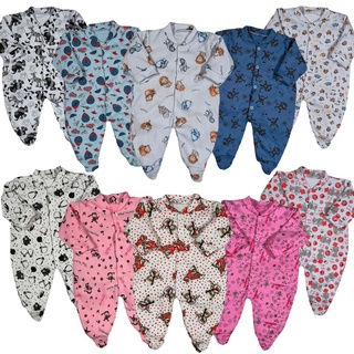 Kit 5 Peças Macacão Bebe Estampado Algodão Menina E Menino