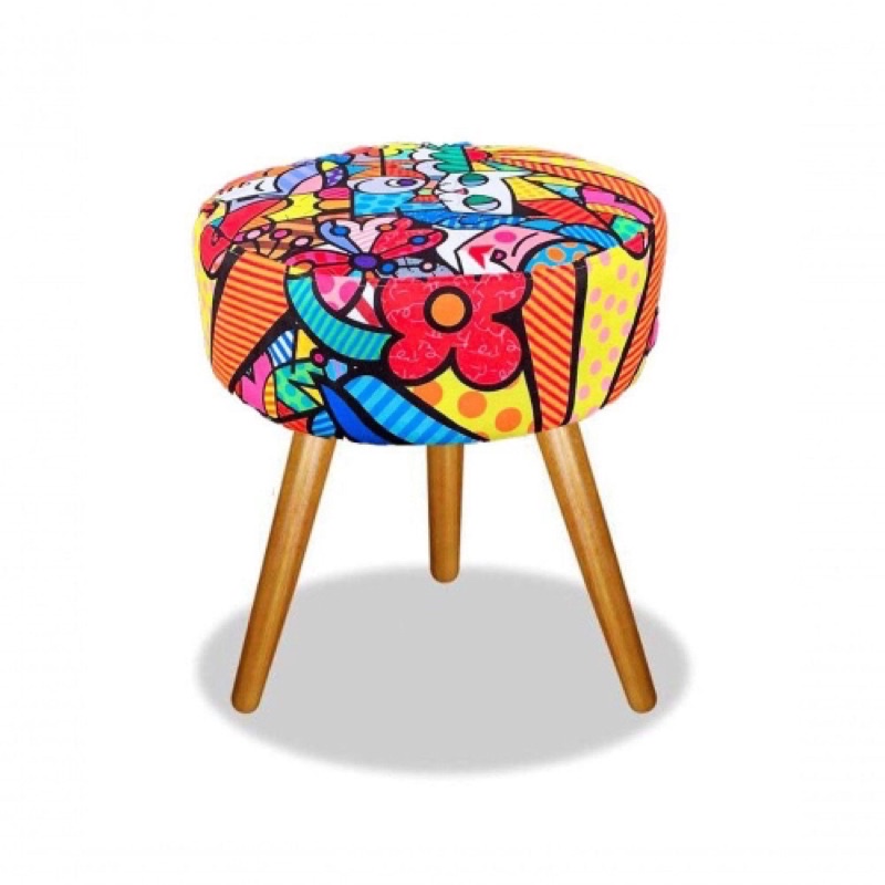 Puff banqueta decorativa redonda ROMERO BRITO