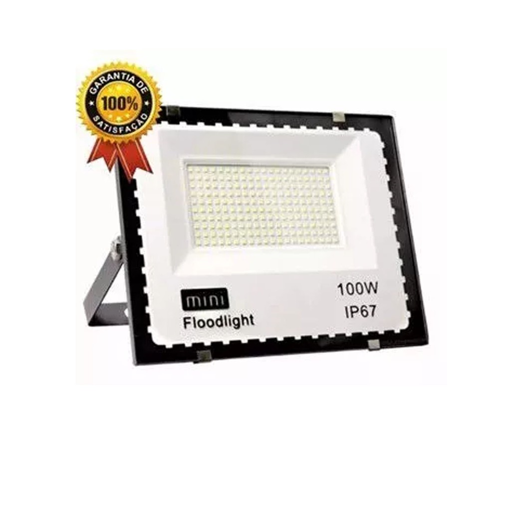 Refletor Led 100w Holofote Prova Dágua Ip66 Branco Frio 6000K