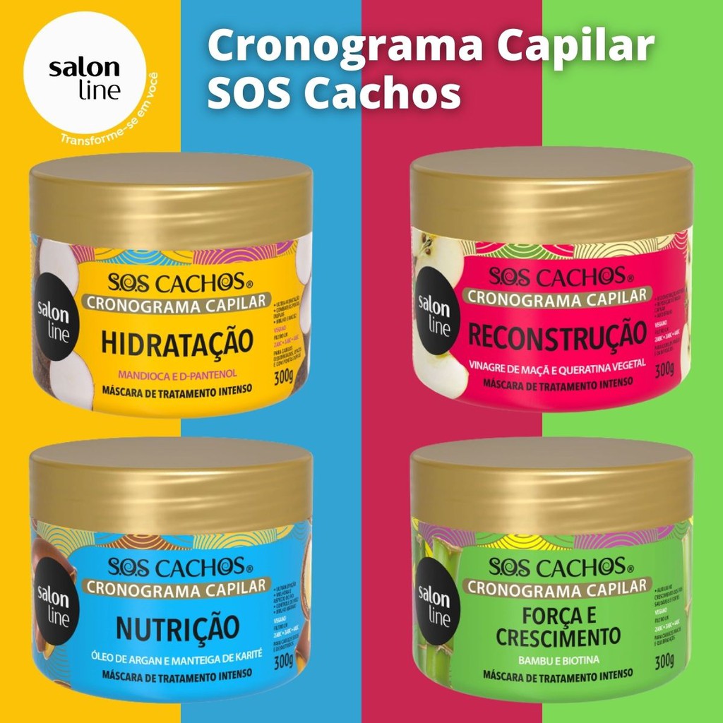 Cronograma Capilar Sos Cachos Salon Line Shopee Brasil