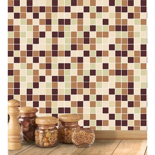 Adesivo Azulejo Pastilhas Em Tons de bege, amarelo e marrom em Oferta na Shopee