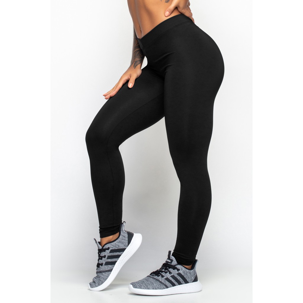Calça Legging feminina academia suplex legging preta para treino fitness cintura alta