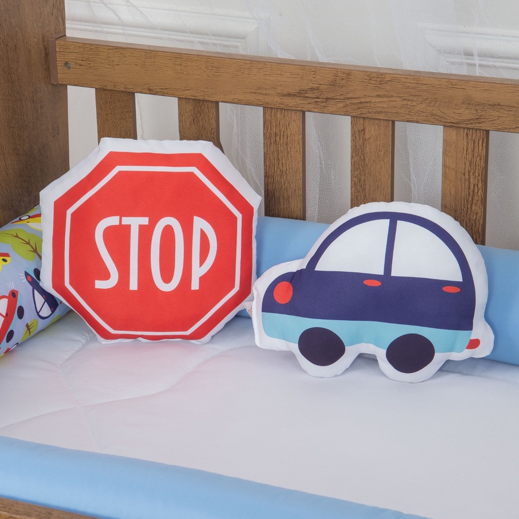 Kit Almofada Decorativa Para Quarto Menino 2 Peças Carros