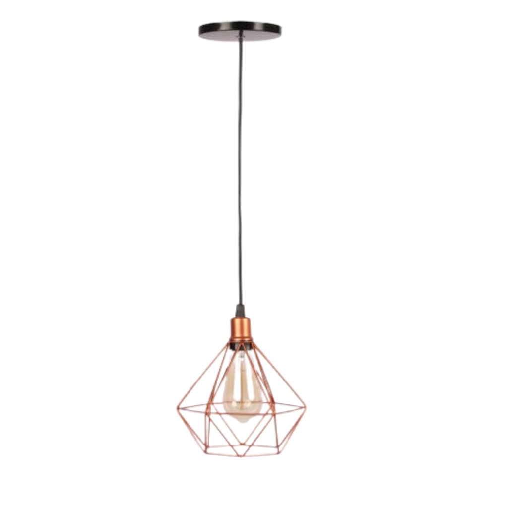 Pendente Aramado Diamante Luminária Lustre Cabo 1m Classico Retrô