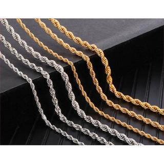 Colar masculino de corrente de aço inoxidável, corda torcida em prata e ouro, colar Cartier(mahua)