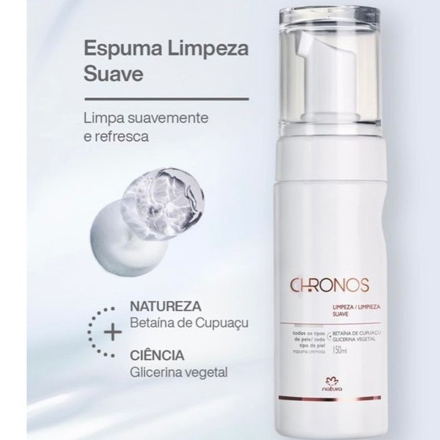 Espuma Cremosa Limpeza Suave Chronos - Natura | Shopee Brasil