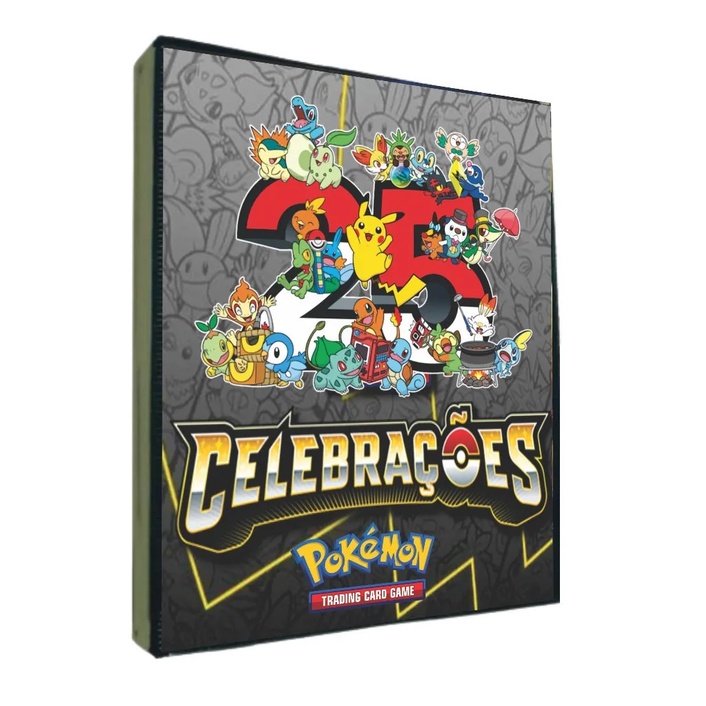 Álbum Fichário Pokémon P/ 180 Cartas Celebrações 25 Anos