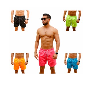 Short Neon Masculino Mauricinho Praia Moda Neymar Bermudas Verão 2022 Tactel