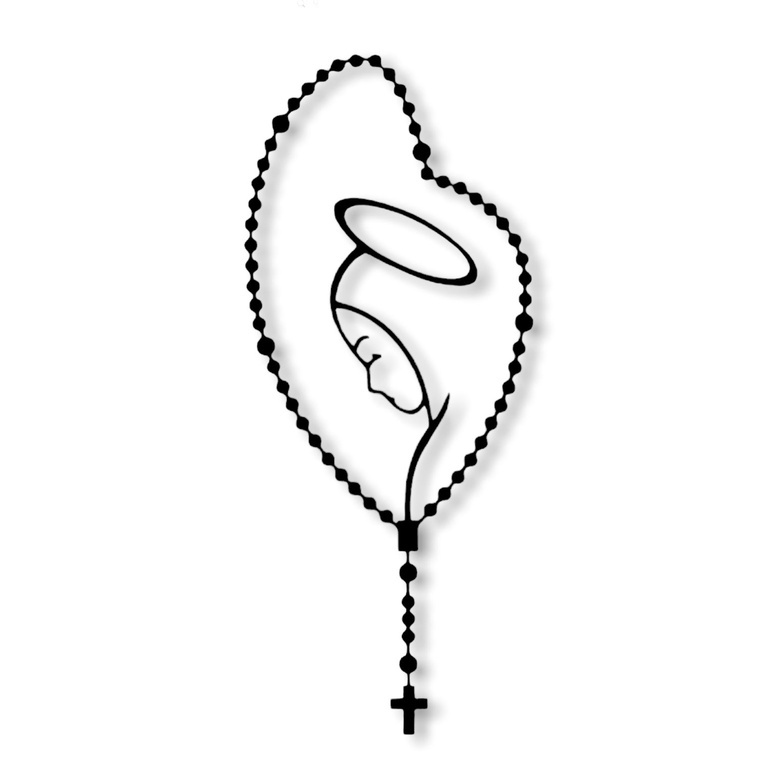 Adesivo Para Carro N Senhora Do Silencio Terço Preto 10x5cm em Oferta na Shopee