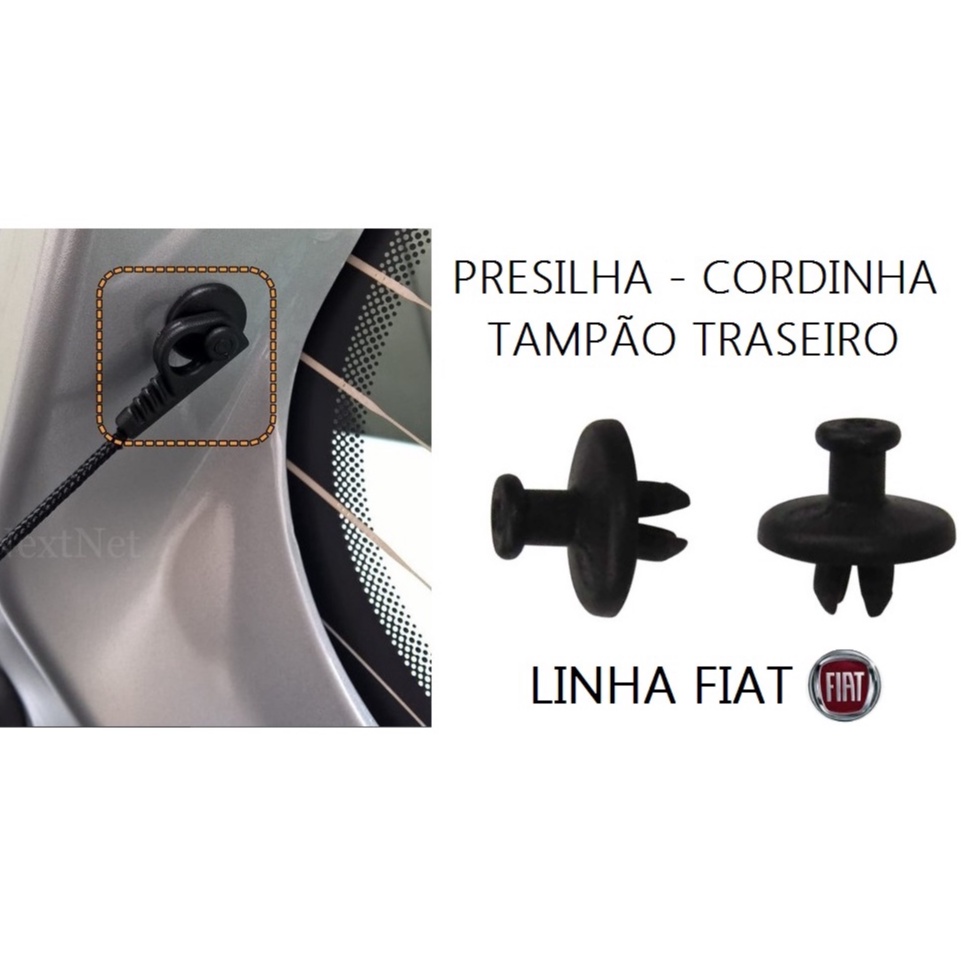 Grampo presilha cordão bagagito porta malas Linha Fiat Cordinha tampão traseiro Palio Uno Stilo Punto Idea Mobi Argo PAR em Oferta na Shopee