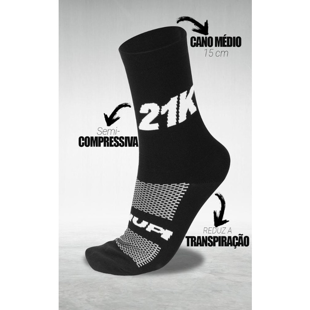 Detalhes do Meia HUPI 21K Preto - LT para pés menores 34-38