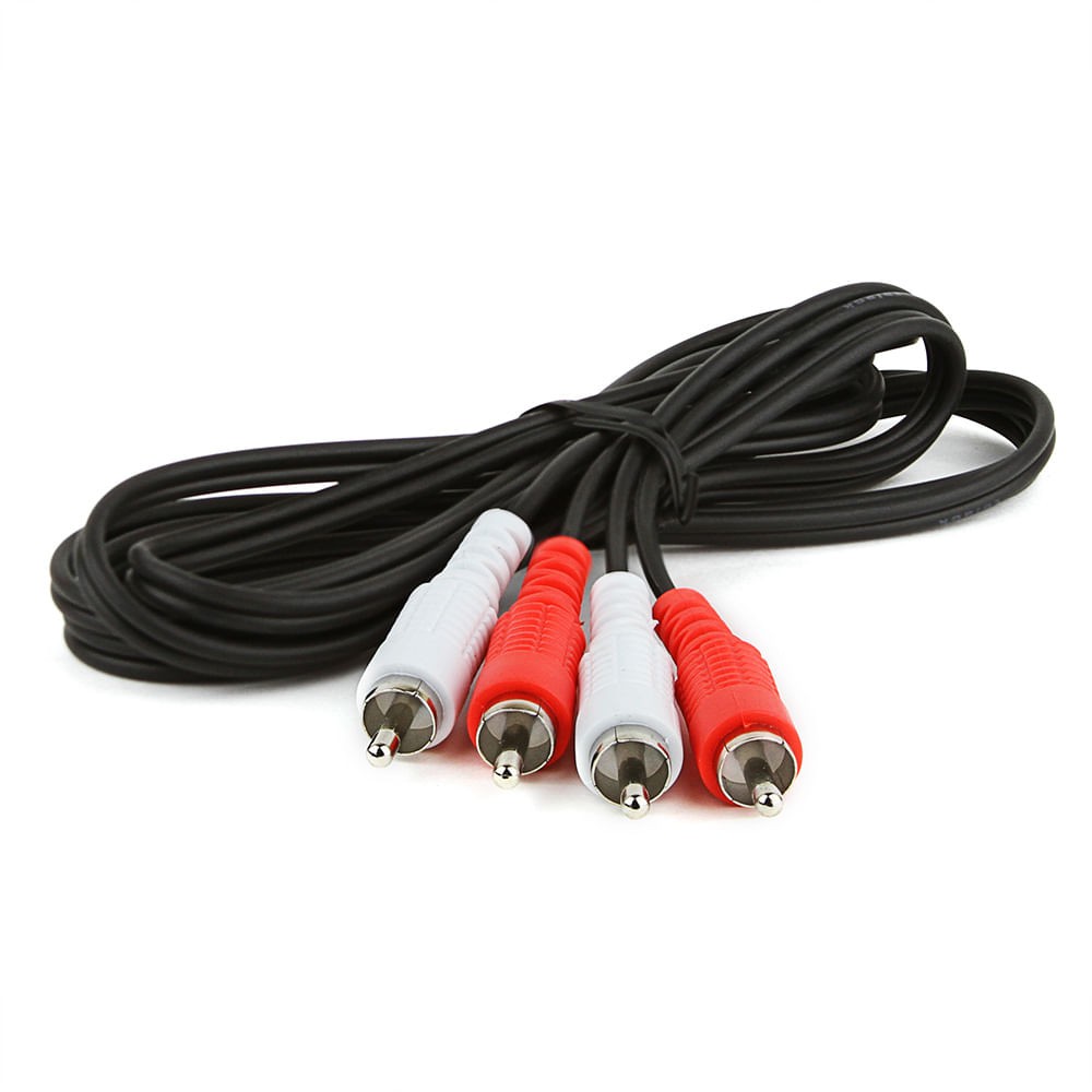 Cabo rca 2+2 Áudio Estéreo 1,50m Alta Qualidade Utilizado em TV, Home Theater, Som Automotivo ou Residencial etc.