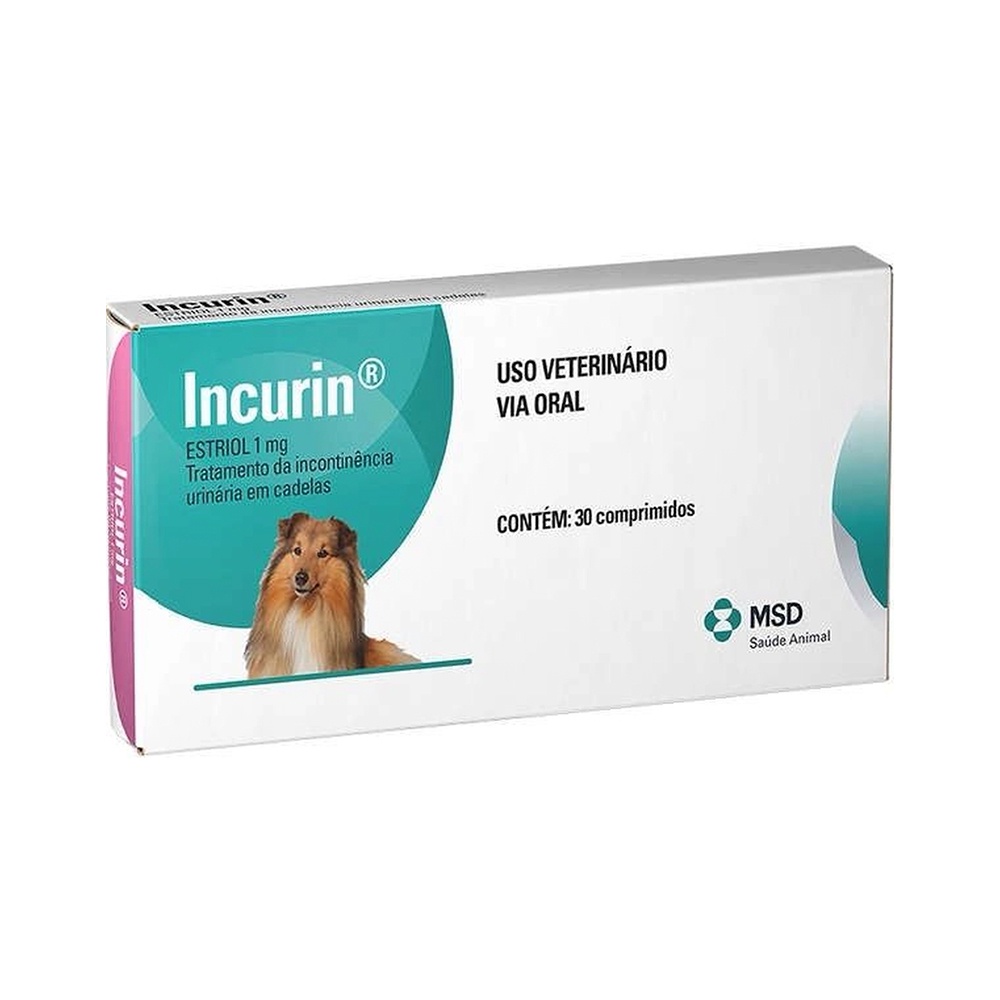 Incurin MSD - Estriol 1mg com 30 comprimidos - Pets
