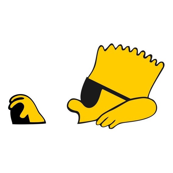 2 adesivos BART simpson dirigindo e BART de carona