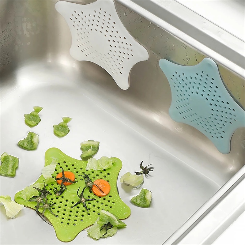 Ralo Para Pia de Silicone Multiuso Estrela Cozinha Banheiro Flexível