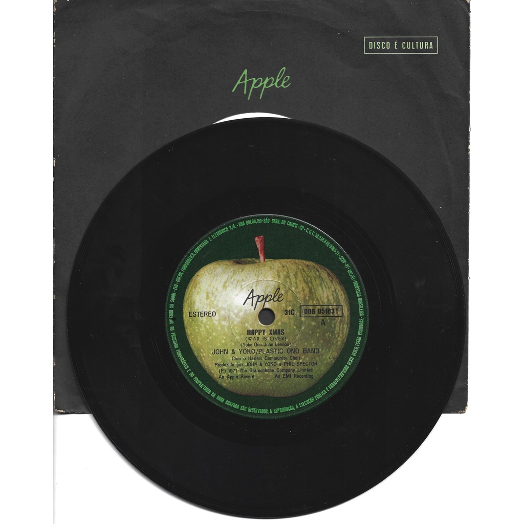 Compacto JOHN LENNON & YOKO / Plastic Ono Band (Happy Xmas) APPLE 1971 com capinha original , impecável