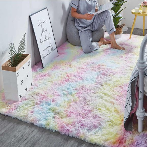 Tapete Decorativo Luxuoso Sala Grande Felpudo Peludo Shanggy 2,00 X 1,40 m