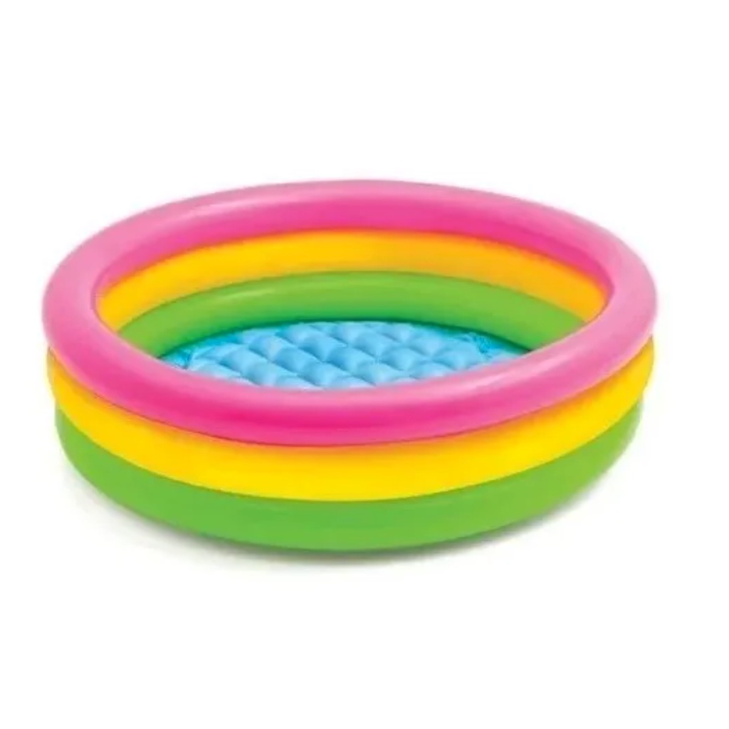 Piscina Infantil Bolinha Inflável Colorida de 3 Anéis com 120cm de 395 Litros