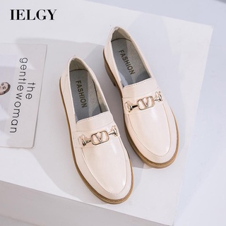 IELGY Sapato De Couro Pequeno Estilo Britânico Préppy Feminino Com Saia Sapatos Planos Pretos