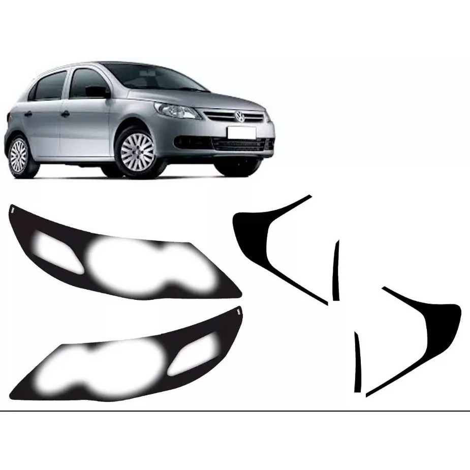 Aplique Adesivo Farol e lanterna Mascara Negra Gol g5 09 A 2011 G5