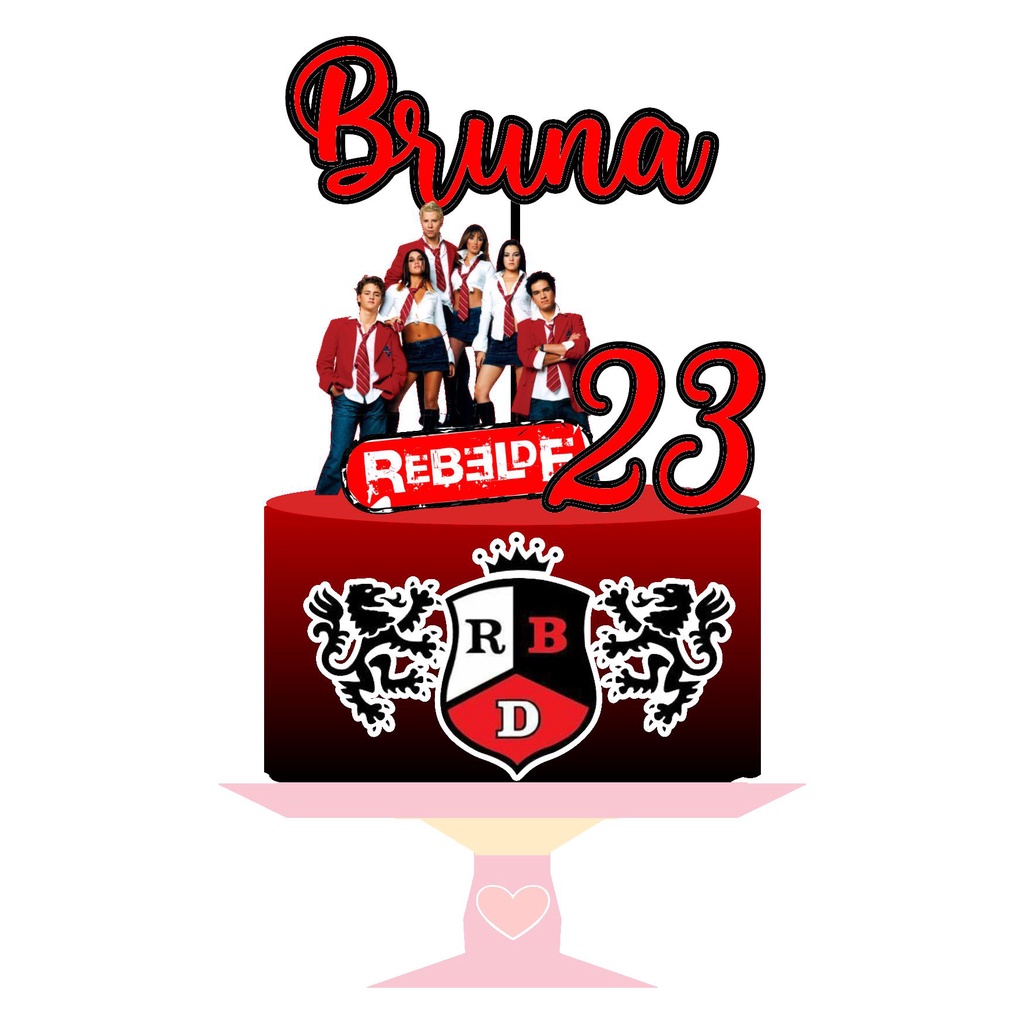 Topo de bolo RBD + 20 topper para doces | Shopee Brasil