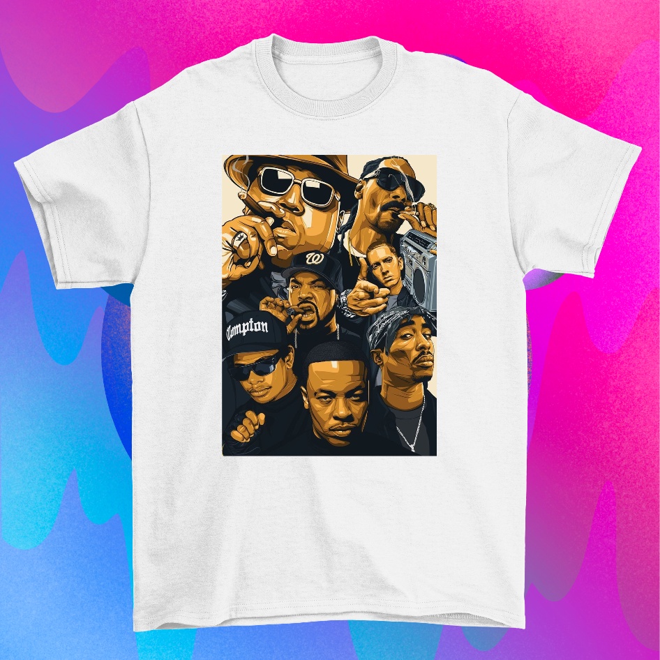 Camiseta Blusa Rappers Americanos Tupac , Eminem , Snoop Dogg Camisa Moda Style 2pac Trap Hip Hop