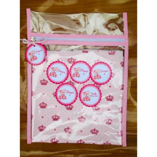 6 Saquinhos Maternidade Organizador Viagem Mala Bebê Rosa + 6 Tags em Oferta na Shopee