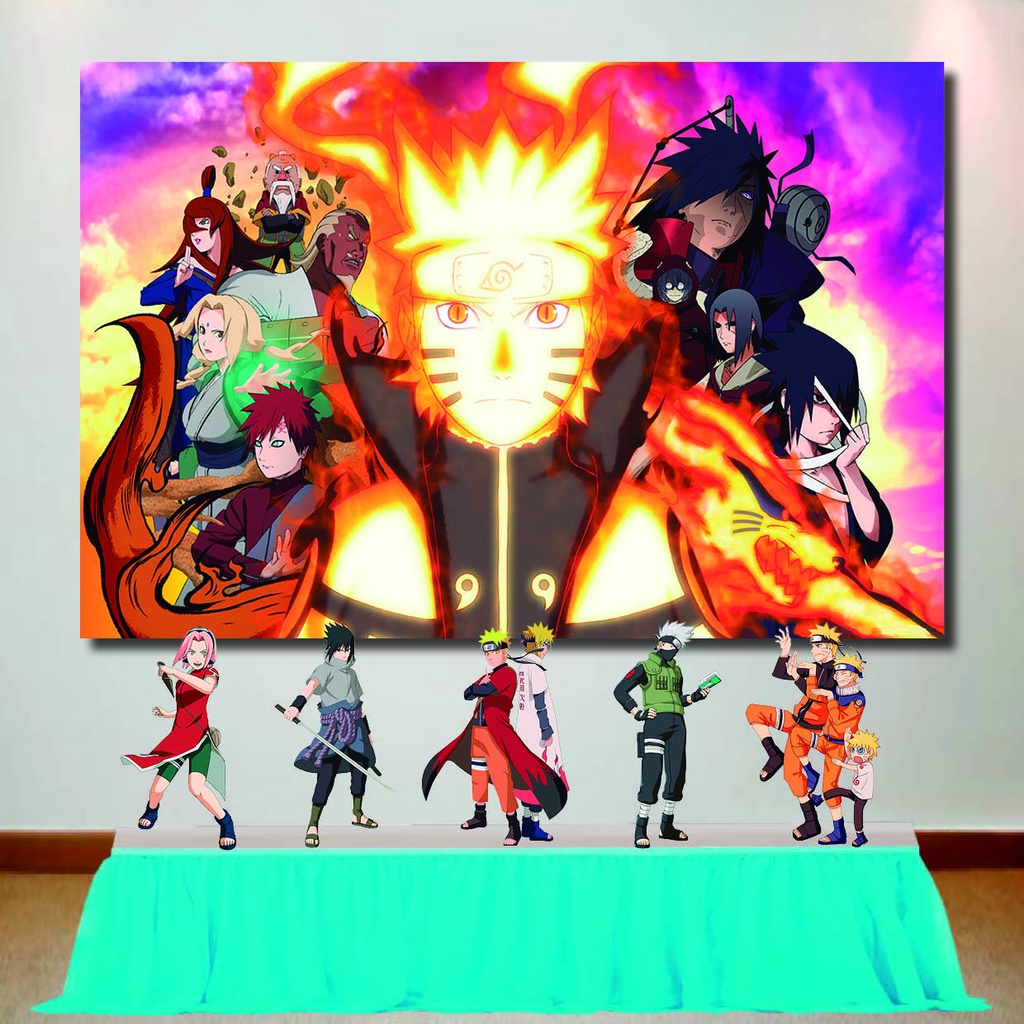 Kit Decoração Naruto Painel de Aniversário e Display de Mesa