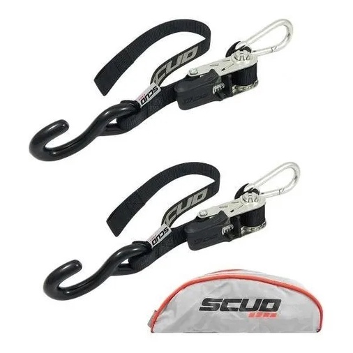 Esticador Scud 25 Mm Para Amarração De Moto Com Catraca E Mosquetão