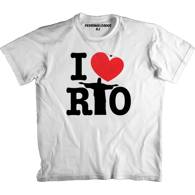 Camiseta I LOVE RIO - CRISTO REDENTOR - BONDINHO DO PÃO DE AÇÚCAR