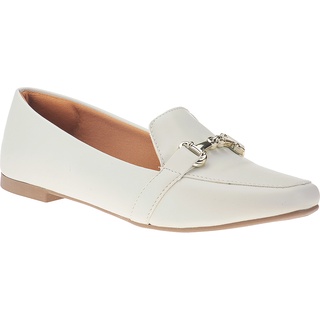 Sapatilha Mocassim Feminino Com Enfeite Bico Quadrado Rasteira 160 Ana Brito