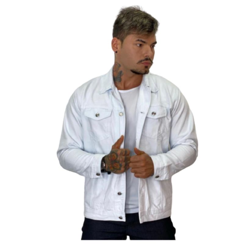 jaqueta jeans brinho casaco capote a pronta entrega. camisa camiseta masculina de altíssima qualidade.