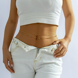 [Escolha De Valor] 2 Pcs Cadeia De Cintura Pequena Colorida Em Camadas Separáveis De Rhinestone Para Mulheres Summer Sexy Navel Cintos De Vestidos Expostos Acessórios Correntes De Barriga Jóias Corporais Femininas