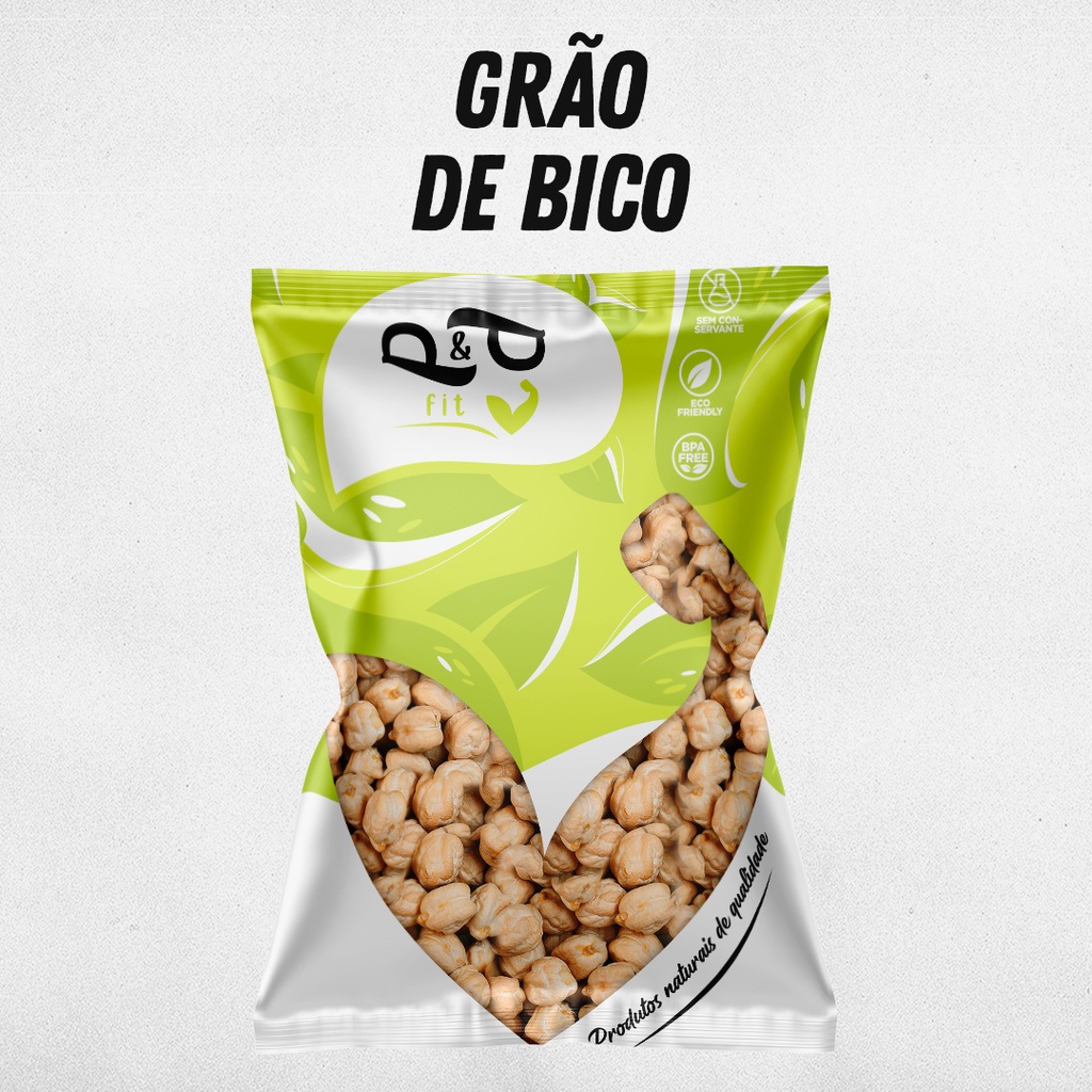 GRÃO DE BICO 100% Natural 500G -P&P FIT em Oferta na Shopee