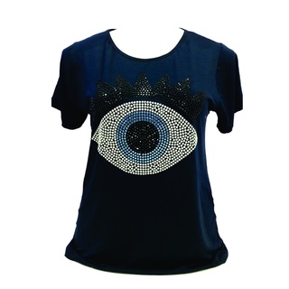 Blusa G6 ao G8 Plus size com aplicação pedras olho grego