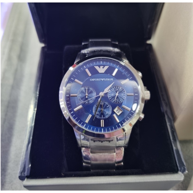 Emporio Armani Relógio Masculino Clássico Mostrador Preto Tangan Lelaki AR2447