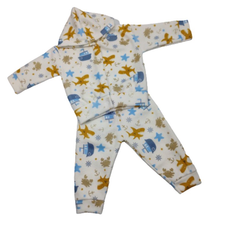 CONJUNTO SOFT BEBÊ ESTAMPADO COM CAPUZ em Oferta na Shopee