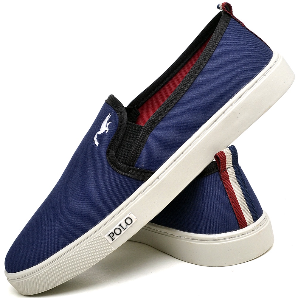 Sapatenis Tênis Masculino Modelo Slip on Aberto Azul Leve do 37 ao 46