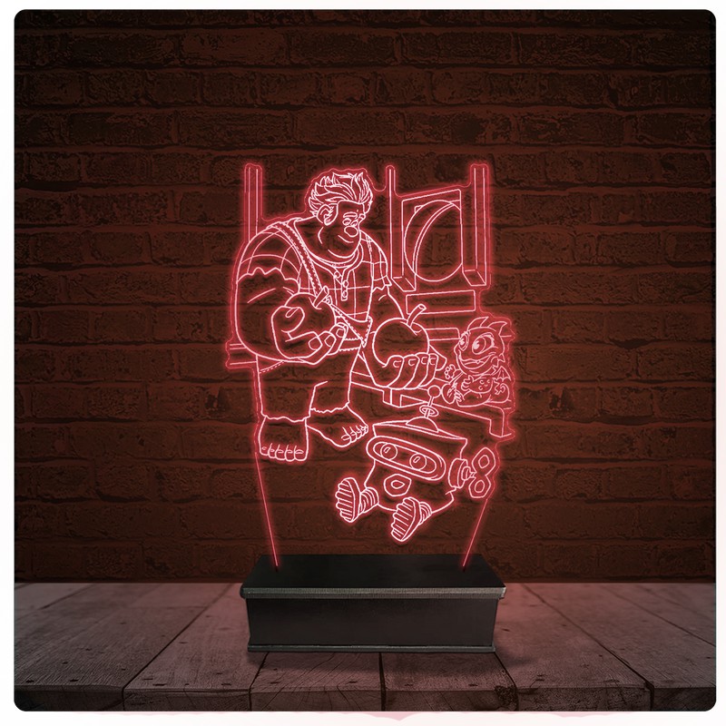 Abajur Luminária Acrílico Led - Detona Ralph