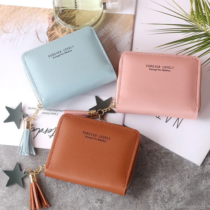 Carteira pequena feminina porta cartão moeda com pingente coração J1124