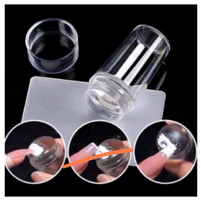 Carimbo de Unha Transparente com Ponta de Silicone