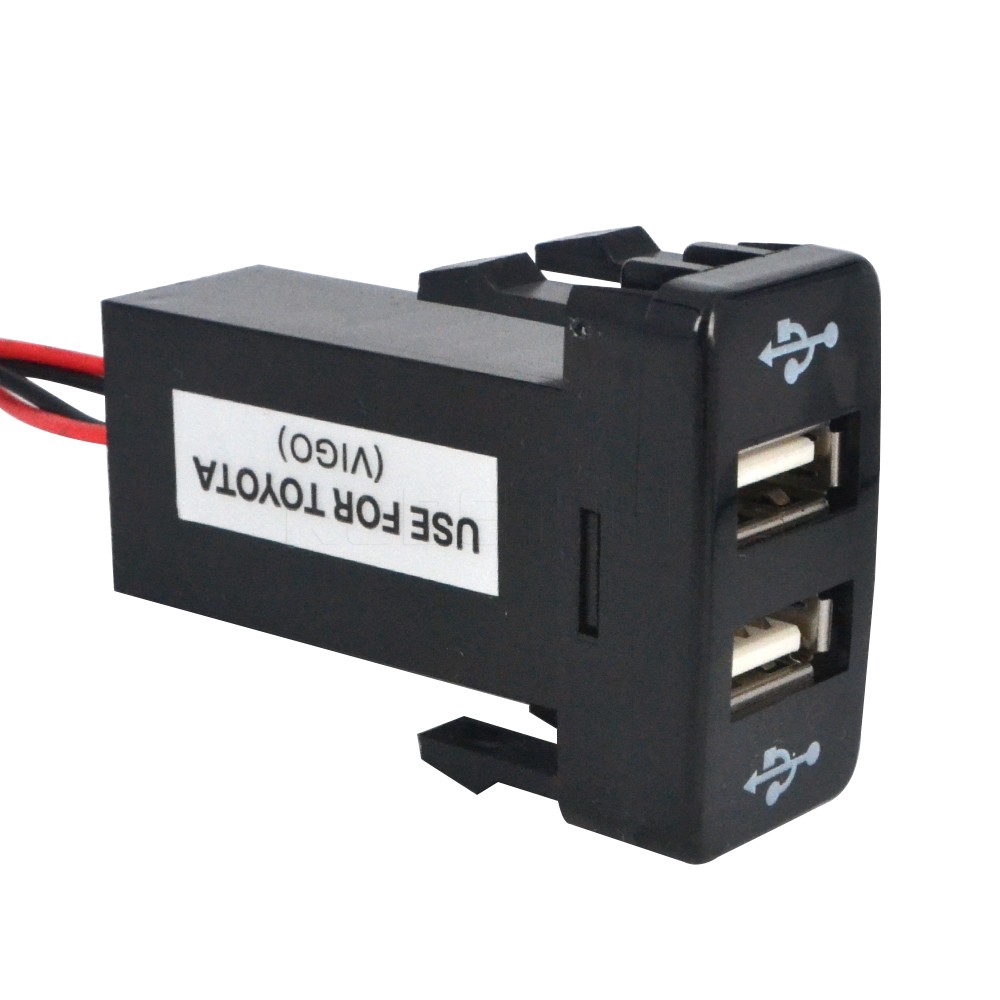 Carregador De Carro USB Duplo 12V 24V Para 5V/2.1A USB Conversor Switch ...