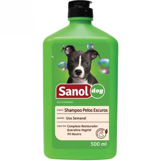 Shampoo Sanol Dog Pelos Escuros para Cães 500ml em Oferta na Shopee