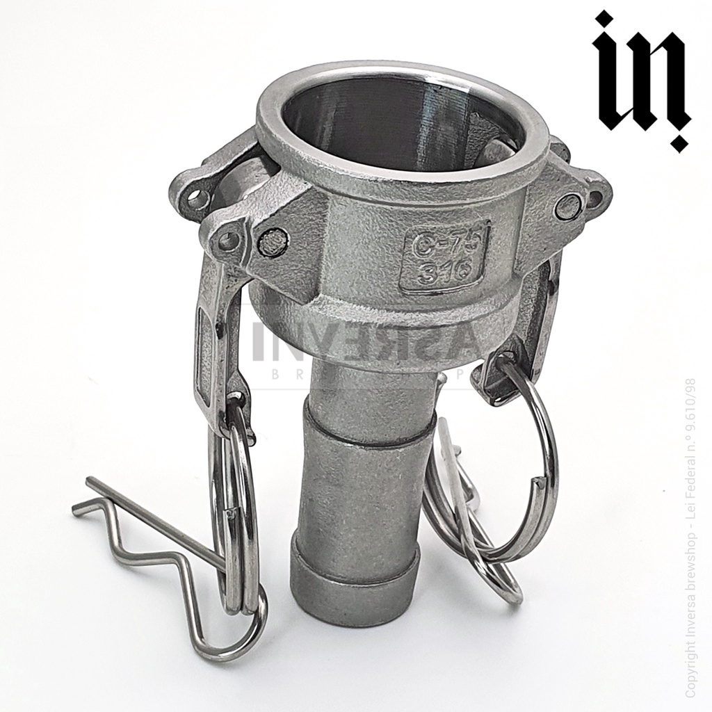 Engate Rápido Camlock Inox 316 - Tipo C - 3/4" - Espigão