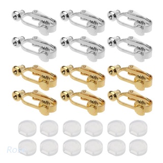 Rosa 24 Pçs Brinco Conversor Com Almofadas De Brinco De Conforto Com Furos Clip-On Furo