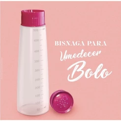 Bisnaga Para Umedecer Bolos 500ml Graduações de Medidas Tampa Com Rosca Estilo Chuveirinho Utensílio De Cozinha (CHOCO)