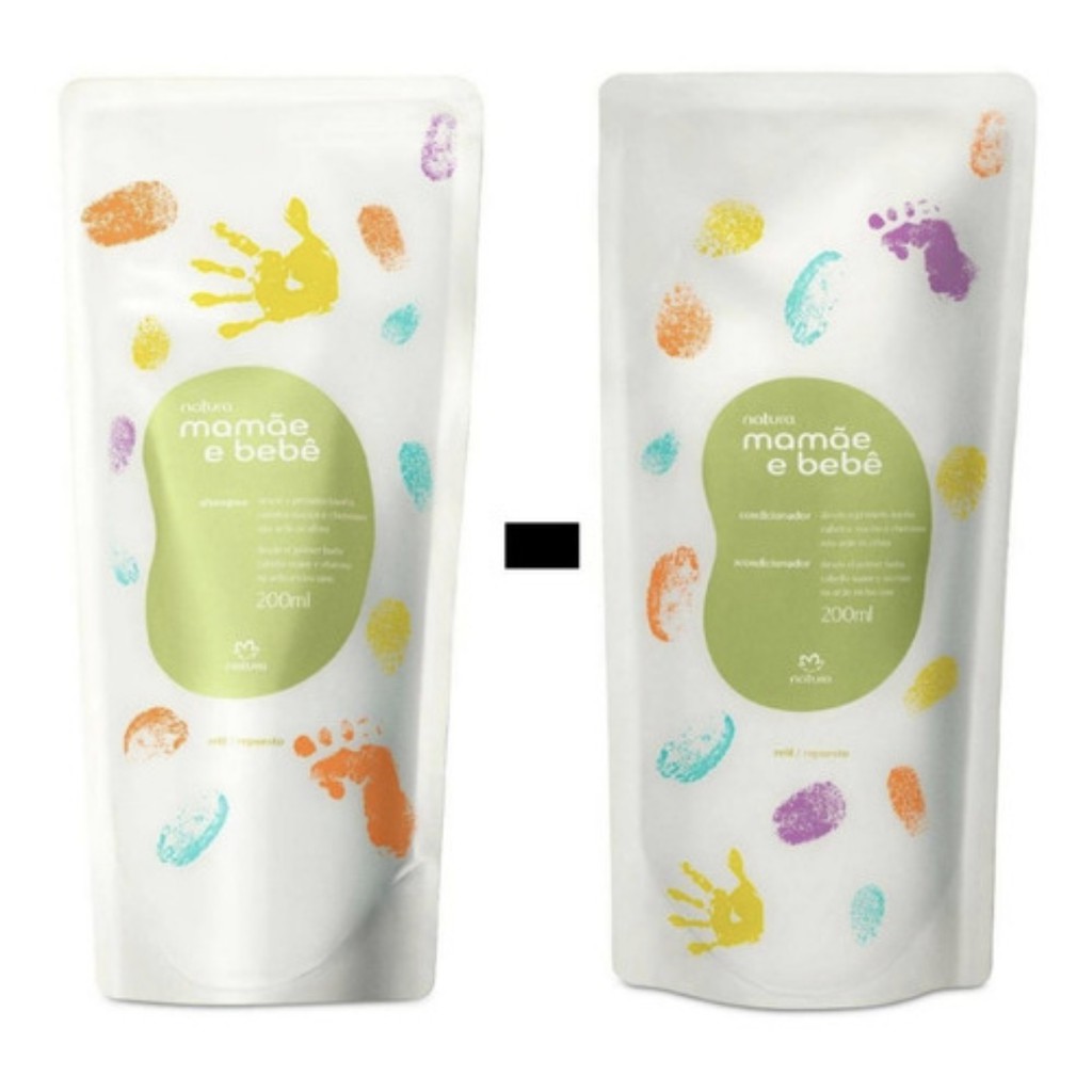 Kit Refil Mamãe e  Bebê 1 Refil shampoo200ml+ 1 Refil Condicionador 200ml