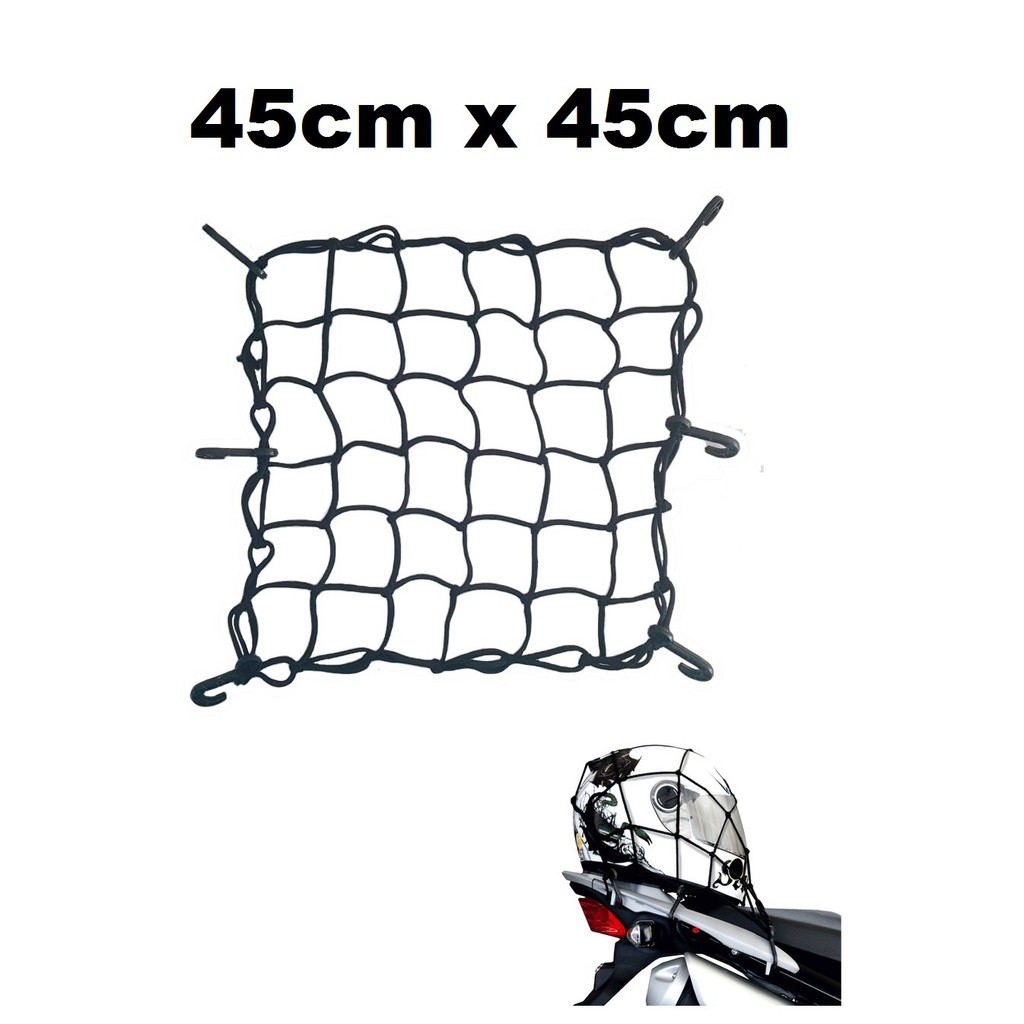Rede Elastica Aranha Moto Capacete 45 Cm X 45 Cm Bagageiro Baú